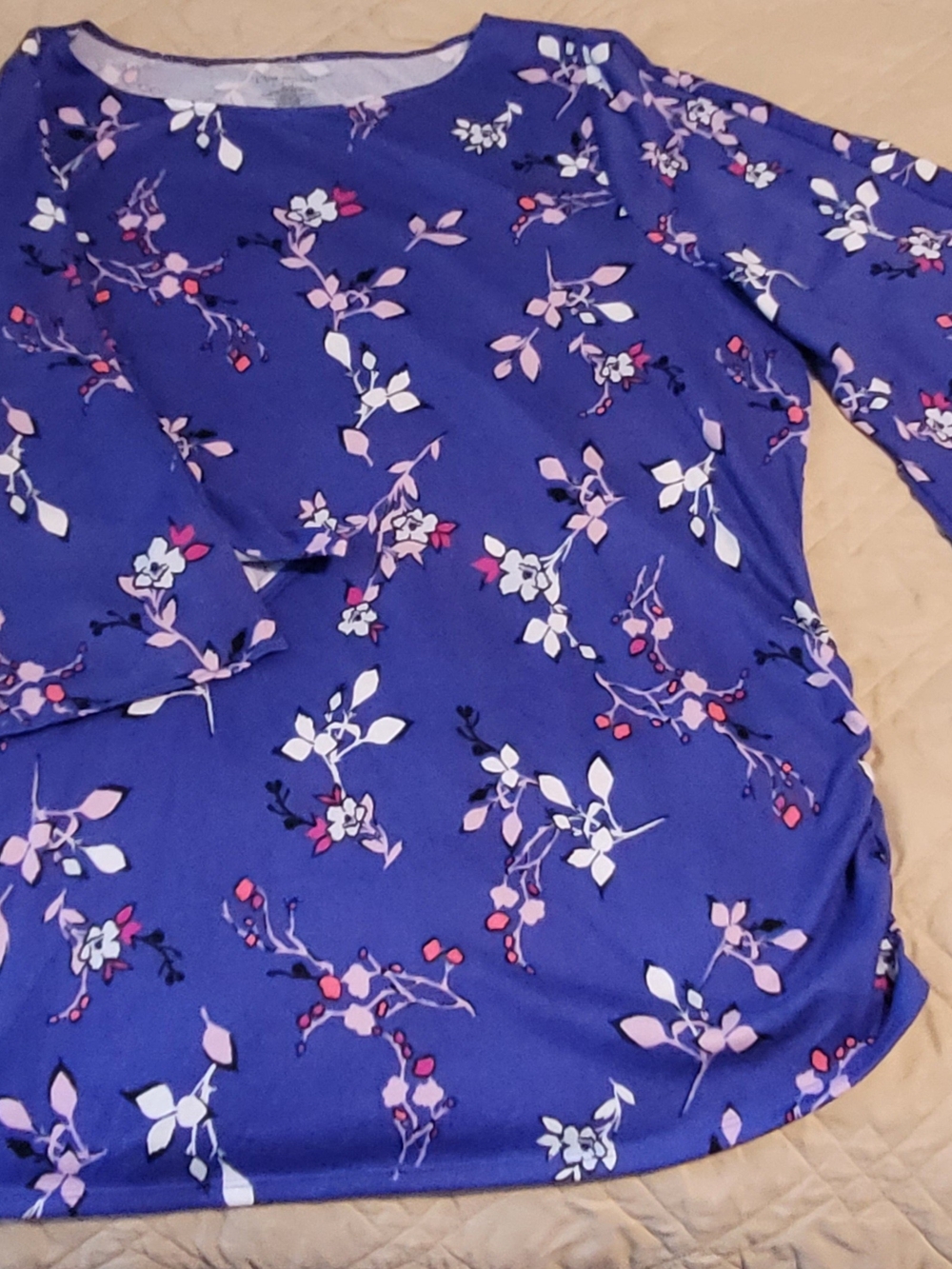 Lane Bryant Purple Floral Knit Top